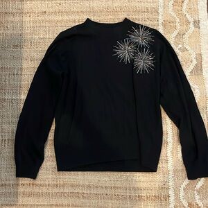 NWT Tuckernuck Black Sunburst Embellished Riley Sweater